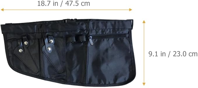 VALICLUD Waist Bag Canvas Hairdresser Scissor Organizer Black | Waterproof Storage Areas, Adjustable Buckle, Simple Appearance for Salon Tools