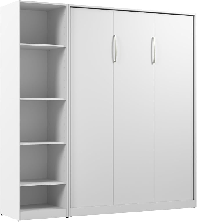 Bestar Full Murphy Bed with Closet Organizer, White, Claremont, 79W | Closet Organizer; supports up to 1000 lb; min. ceiling height 83 in.; dual piston mechanism; 10-year warranty