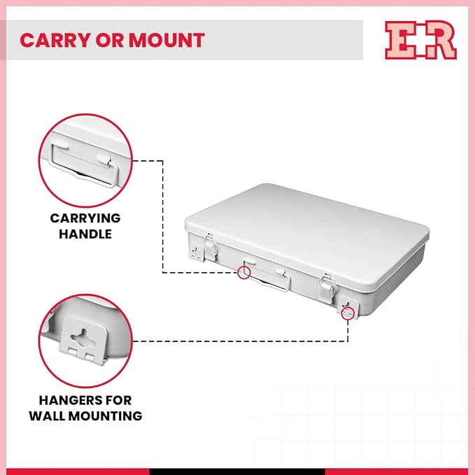 Ever Ready First Aid Metal Case, No.36 – 14” x 10” x 2.5” (Pack of 2)