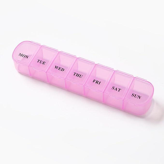 Pill Organizer 7-Day Weekly Pill Organizer | Portable Medicine, Daily Pill Cases for Pills/Vitamin/Fish Oil/Supplements