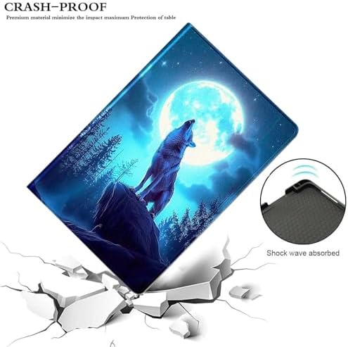 for Samsung Galaxy Tab A 10.1 Tablet Case 2016(SM-T580 T585 T587, Not for 2019 Model),Premium Leather Folio Stand Auto Wake/Sleep,Multiple Viewing Stand,Wolf Moon Night