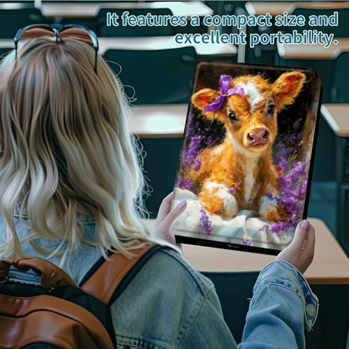 Case for Samsung Galaxy Tab A 8.4" 2020 SM-T307, 360 Degree Rotating Stand with Multi-Angle Vertical & Horizontal Viewing Shockproof Protective Shell for Women Men, Lavender Cow