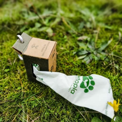 Pawtria Home Compostable Dog Poop Bags (240) with Paper Poop Bag Dispenser | 240 Compostable Dog Poop Bags with Reusable Paper Dispenser, Leak-Proof, Easy Open, TÜV AUSTRIA Certified