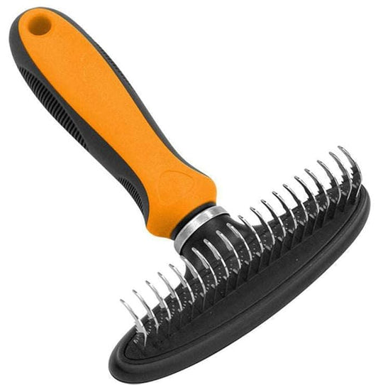 Pet Life ® Flex Series Undercoat Dematter Grooming Cat and Dog Pet Rake