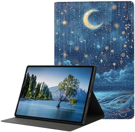 for Samsung Galaxy Tab A 8.0 2017(SM-T380/T385) Tablet Case,Premium Leather Folio Stand Auto Wake/Sleep,Multiple Viewing Stand,Moon Starry Sky