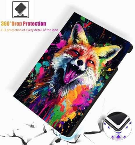 for Microsoft Surface Pro 8-13" 2021 Tablet Case,Auto Wake/Sleep,Adjustable Stand Protective Cover - Colorful Fox Art
