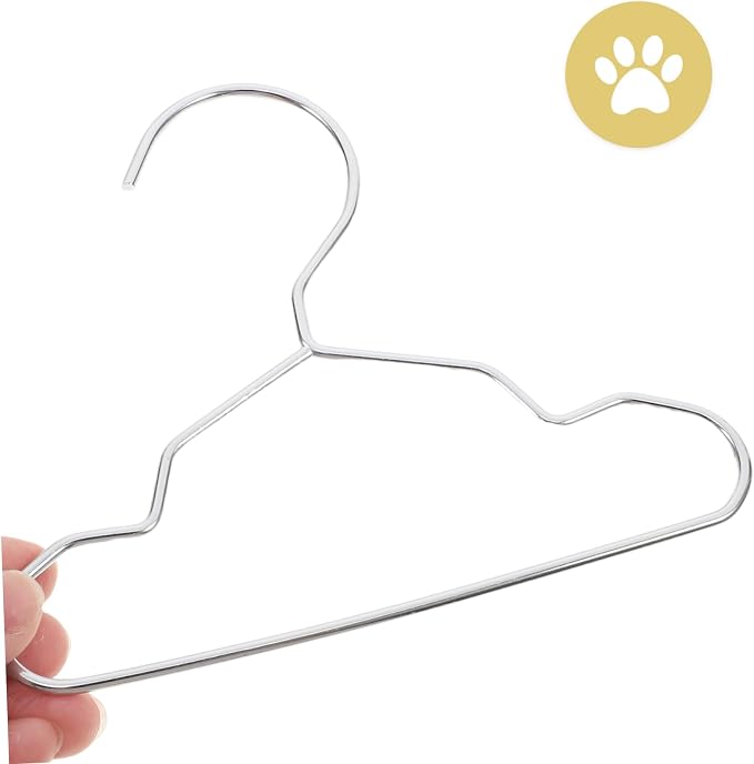 Unomor 10pcs Mini Pet Hangers Cat and Dog Clothing Hangers Steel Pet Apparel Closet Coat Rack Storage Organizer for Small