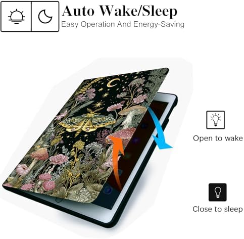 for Microsoft Surface Pro 11/10/9-13" 2024/2022 Tablet Case,Auto Wake/Sleep,Adjustable Stand Protective Cover - Moth Mushroom Starry Night