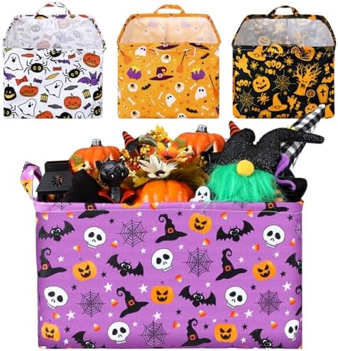 Breling 4 Pcs Halloween Baskets Spooky Boo Baskets