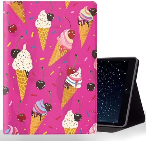 Tablet Case for iPad 11th A16 2025 (11 Inch)/10th Generation 2022 (10.9 Inch),Shockproof Protective Cover with Stand,Auto Wake/Sleep,Ice Cream Cherry Pattern