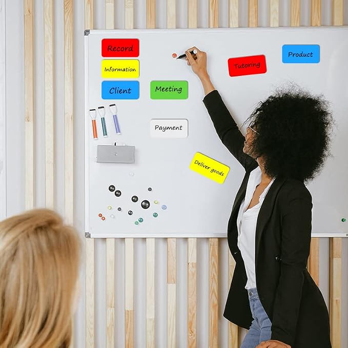 Dry Erase Magnetic Labels Large 12"x 4", Big Magnetic Labels for Whiteboards School Classroom Office Home,Pack of 10
