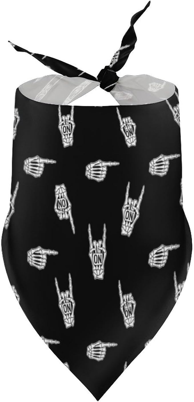 Soft and Lightweight Pet Fashion Scarves for Small, Medium, Large Dogs, Cats Heavy Metal Skull Rock Hand Wedding, Family Party, Casual Daily Use