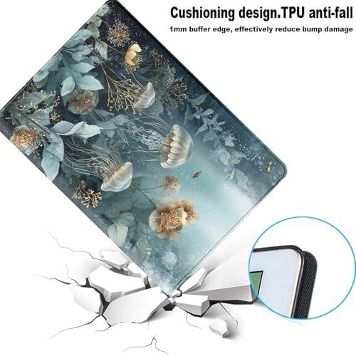 for Samsung Galaxy Tab S5e 10.5 Inch 2019 (SM-T720/T725/T727) Tablet Protective Cover with Adjustable Stand and Magnetic Auto Wake/Sleep,Deep Sea Jellyfish
