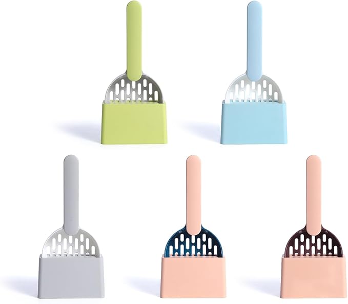 Pet Litter Scooper for Kitten Litter Tool Kits Pour Out with Stand Device