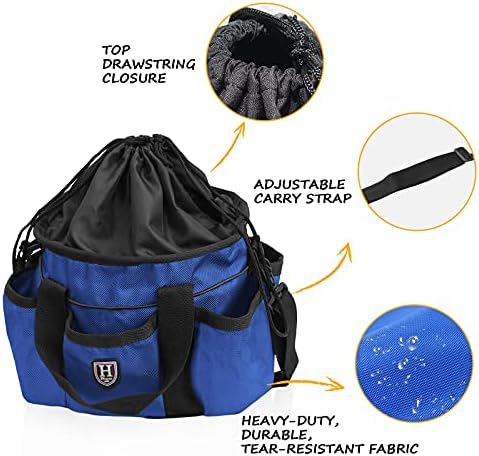 Harrison Howard Premium Horse Grooming Organizer Bag Horse Grooming Tote Bag-Champion Blue
