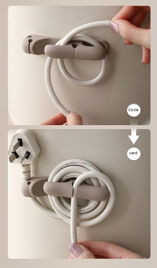 Silicone Cable Organizer 2 Pack, Self Adhesive Cord Holder for Appliance Cords, Cable Management Clip for Kitchen Appliances, Desk, Office, Charger Cables & Power Cords, White