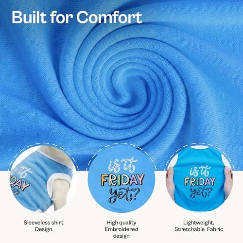 Parisian Pet Dog Shirt – 100% Cotton Shirts for Small Dogs – Sleeveless Puppy Vest – Lightweight and Breathable Pet Apparel – Pullover Summer Dog Clothes - Stretchy Funny T Shirts for Dogs