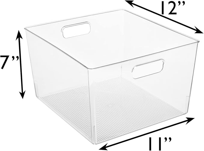 ClearSpace Clear Plastic Storage Bins for Kitchen, Fridge, Pantry, 6 Pack | Pantry storage bin for organizing food items, kitchen essentials, and refrigerator storage