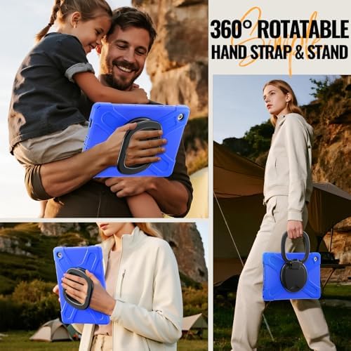 Rugged Protective Case Compatible with Samsung Galaxy Tab A11 Plus/A11 + 11" 2023 SM-X230, Military-Grade Shockproof Cover with 360° Rotating Stand & Built-in Screen Protector (Blue)