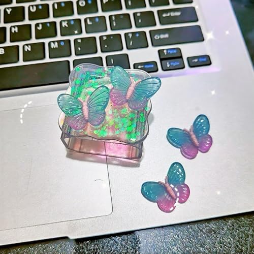 Compatible with iPhone 18W/20W Charger Cover Cute Color Butterfly Design DIY Soft Charger Cord Protector Bling 3D Butterflies Cable Saver for iPhone 13 14 15 16 Pro Max Charger Adapter