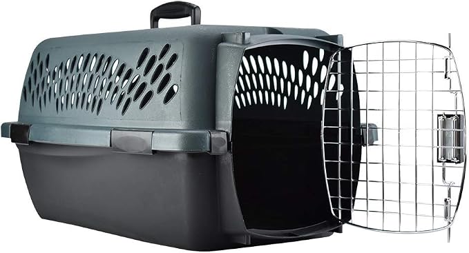 Petmate Pet Porter Dog Kennel 23in, Dark Gray and Black, Pets up to 15lbs | Made in USA