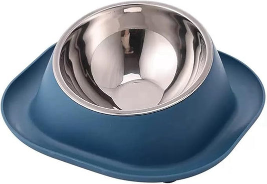 No Spill Cat Bowl Ant Proof Cat Dish for Kitten Pet Dog Small Animals Blue S