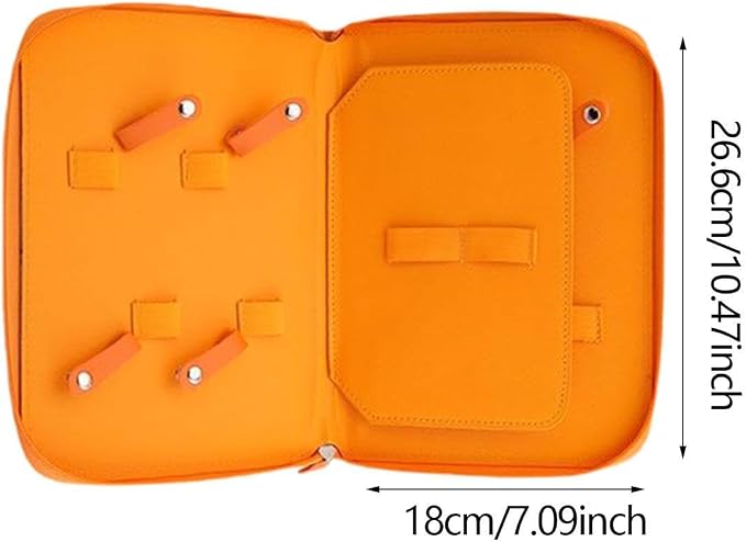 Pet Grooming Tool Storage Case Dog or Cat Grooming Supplies Dog Grooming Bag Portable PU Leather Storage Organizer Suitable for Professional Pet, Orange