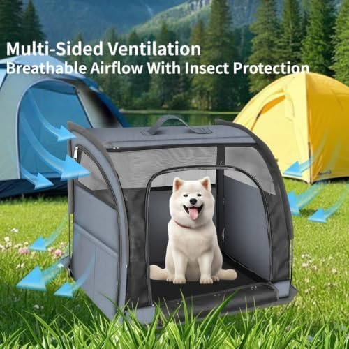 Collapsible Dog Crate Compatible with Subaru Crosstrek 2018-2023 | Pet Crate with Mesh Windows Portable Dog Car Seat Outdoor Dog Kennel, Car Pet Carrier, Car Travel Accessories