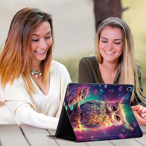 for Samsung Tab A9 Plus/A9+ 10.9 Inch 2023 (SM-X210/X216/X218) Tablet Case,Premium Leather Folio Stand Auto Wake/Sleep,Multiple Viewing Stand,Cute Owl