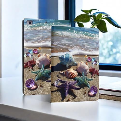for Microsoft Surface Pro 8-13" 2021 Tablet Case,Auto Wake/Sleep,Adjustable Stand Protective Cover - Shell Conch Starfish Beach