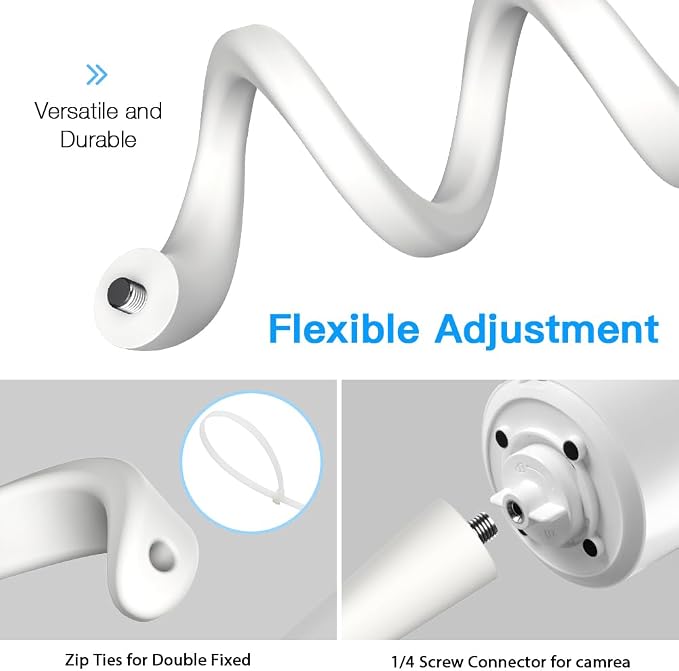 HOLACA Camera Flexible Twist Mount for Imou 2K WiFi Security Camera Indoor Pet Dog Baby Camera and Other Standard 1/4 Threaded Hole Cameras for Crib Nursery Pillars