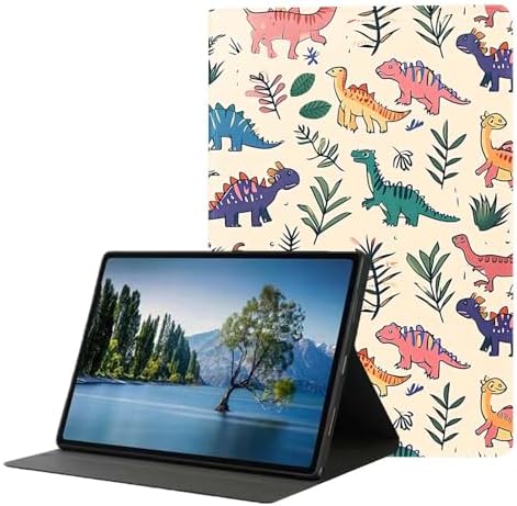for Samsung Galaxy Tab A8 10.5 Inch 2022 (SM-X200/X205/X207) Tablet Case,Premium Leather Folio Stand Auto Wake/Sleep,Multiple Viewing Stand,Cartoon Funny Dinosaur