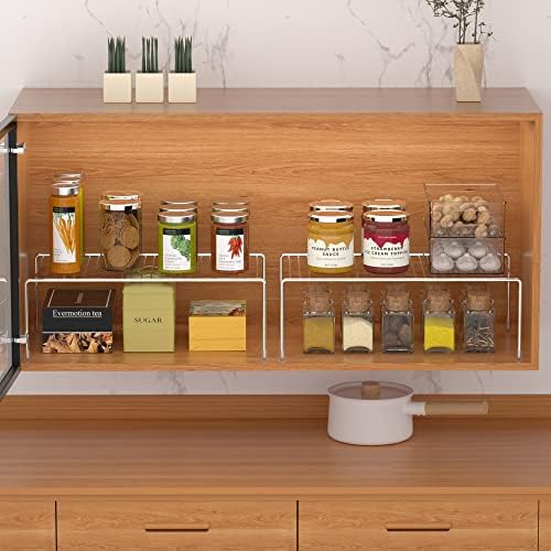 Redrubbit 6 Pack Large (15.7 x 9. 4 Inch) Cabinet Storage Shelf Rack, Rustproof Kitchen Counter and Cabinet Shelf, Storage Rack Organizer for Kitchen, Fridge, Cabinet, Bathroom, Chrome