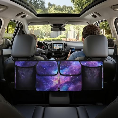 Starry Sky Hanging Trunk Organizer Car Back Seat Storage with 4 Large Pockets Foldable Automotive Interior Accessories for Sedans MPV SUV Jeep Trucks Van