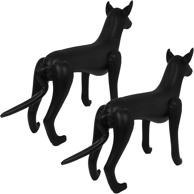 GALPADA Inflatable Dog Mannequin Display Stand Pet Clothes Showcase 2pcs Lightweight and Waterproof PVC Model Dog Rack Black for Pet Clothing for Store Counters and Parties