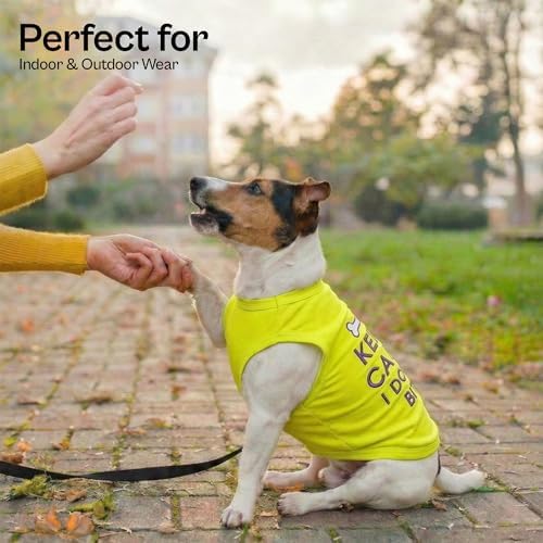 Parisian Pet Dog Shirt – 100% Cotton Shirts for Small Dogs – Sleeveless Puppy Vest – Lightweight and Breathable Pet Apparel – Pullover Summer Dog Clothes - Stretchy Funny T Shirts for Dogs