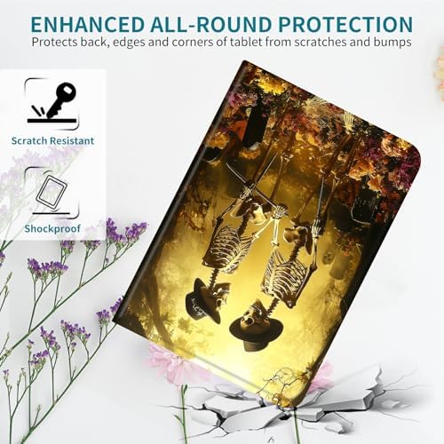 Case for Samsung Galaxy Tab S11 11" 2025, 360 Degree Rotating Stand with Multi-Angle Vertical & Horizontal Viewing Shockproof Protective Shell for Women Men, Forest Skull Leaf
