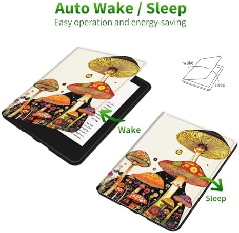 Case for Samsung Tab S10 Ultra/S9 Ultra/S8 Ultra 14.6" 2024/2023/2022 | Slim Leather Smart Cover with Multi-Angle Anti-Slip Stand [Auto Wake/Sleep] Shell for Women Men, Mushroom Painting