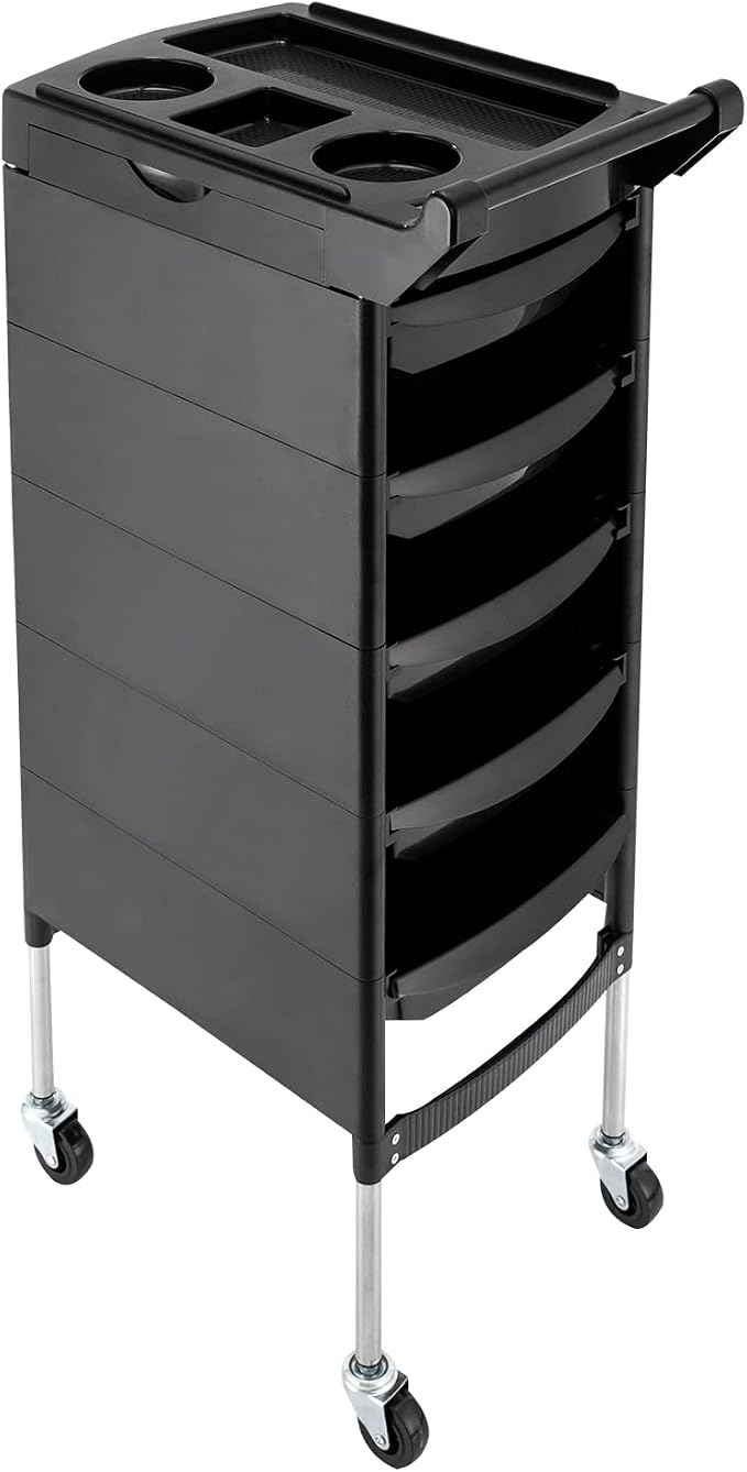 6 Tiers Salon Trolley, 20.5*17.7in Hair Salon Storage Tool Lockable Beauty Storage Organizer Tool Beauty Rolling Trolley Salons Styling Station with Universal Wheels for Beautys Salons Barber Stores