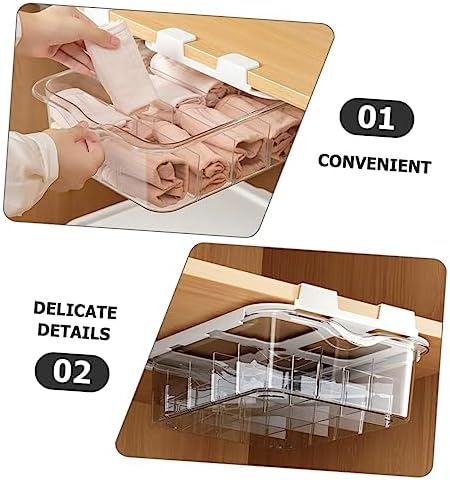 Ipetboom Compartment Transparent Drawer Organizer Box for Underwear and Socks Bedroom Storage Holder with Dustproof Lid Multifunctional Closet Divider for Easy Access and Neat Sorting