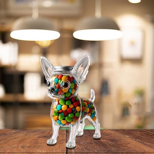 Dog Themed Air Tight Glass Snacks Jar with Secure Lid for Storing Cookie Coffee Pet Treats Kitchen Organizers Dog Treat Storage Container