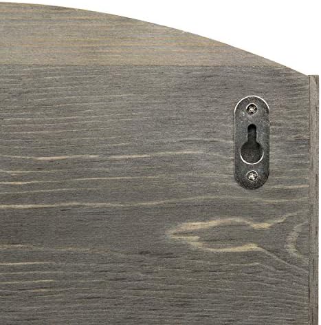 MyGift 2-Compartment Vintage Gray Wood Wall Mounted Entryway Mail Organizer Letter Sorter with Chalkboard Label Surface and 4 Double Key Hooks
