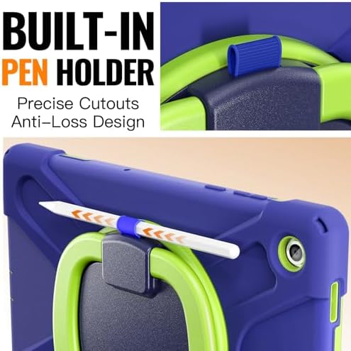 Rugged Protective Case Compatible with Samsung Galaxy Tab A11 Plus/A11 + 11" 2023 SM-X230, Military-Grade Shockproof Cover with 360° Rotating Stand & Built-in Screen Protector (Blue Green)