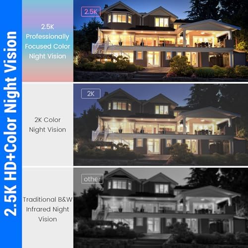 4MP 2.5K Window Camera, AI Human & Vehicle Detection, Color Night Vision