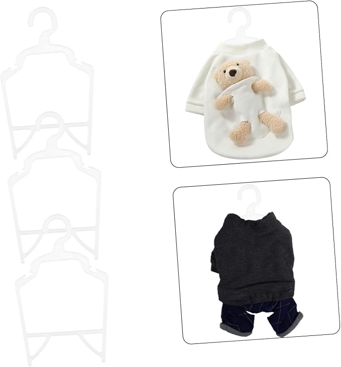 10pcs Dog Clothes Hangers Lightweight Pet Clothing Holders for Dogs and Cats Compact and Sturdy Design for Home and Pet Shop Use