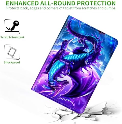 for Samsung Galaxy Tab A 8.4" 2020 (SM-T307) Case | Slim Leather Smart Cover with Multi-Angle Anti-Slip Stand [Auto Wake/Sleep] Shell for Women Men, Galaxy Purple Dragon