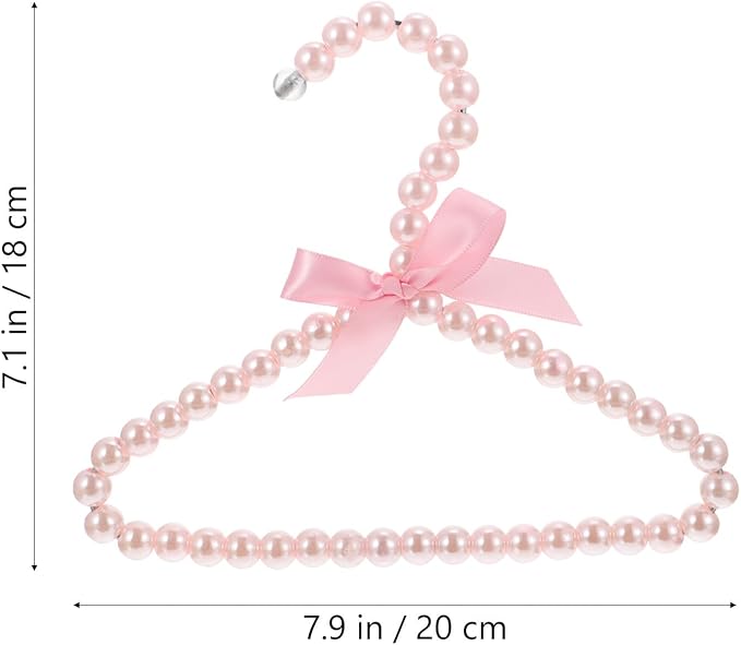 Mipcase 5pcs Creative Pet Clothes Hanger with Pearl Appearance and Bowknot Decor Abs Material Organizer for Pet Clothing to Store and Hang Apparel Efficiently