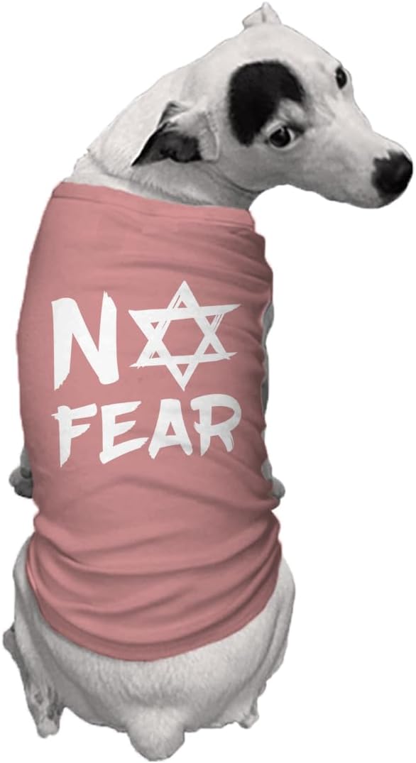 No Fear Star of David - Stand with Israel Dog Shirt (Mauve, Large)