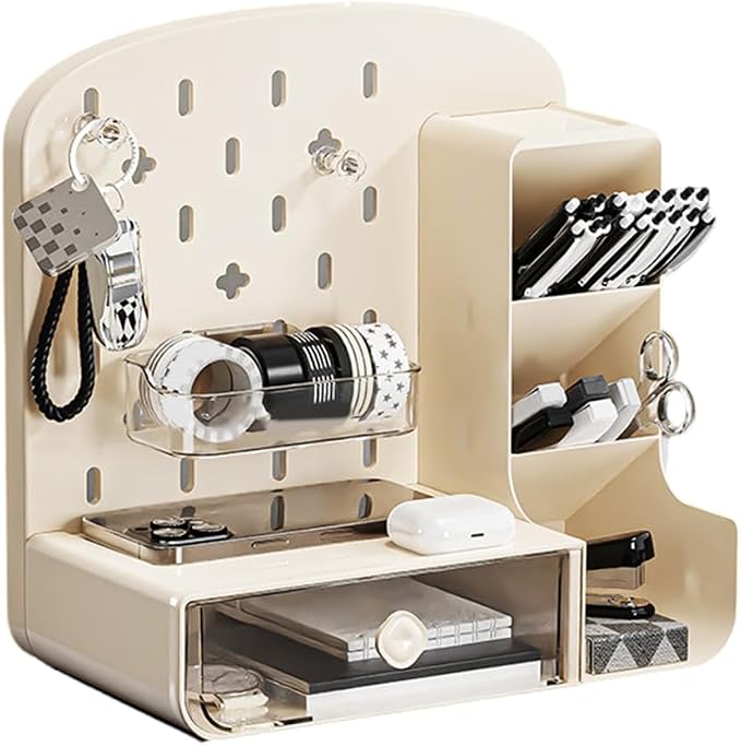 Portable Drawer Makeup Pen Organizers with Pegboard Designs PET Construction
