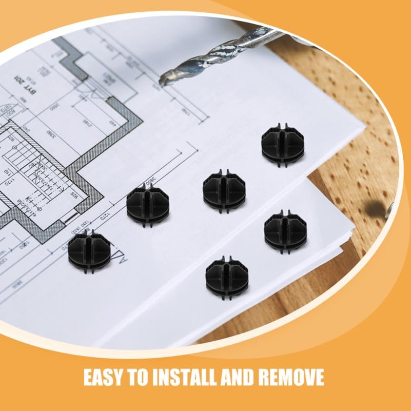 Luxshiny 12 Pack Modular Cube Connectors for Wire Grid Panels, Black | Round ABS Joining Clips for Pet Pens, Storage Cubes, Shoe Racks, Closets and DIY Furniture Assembly